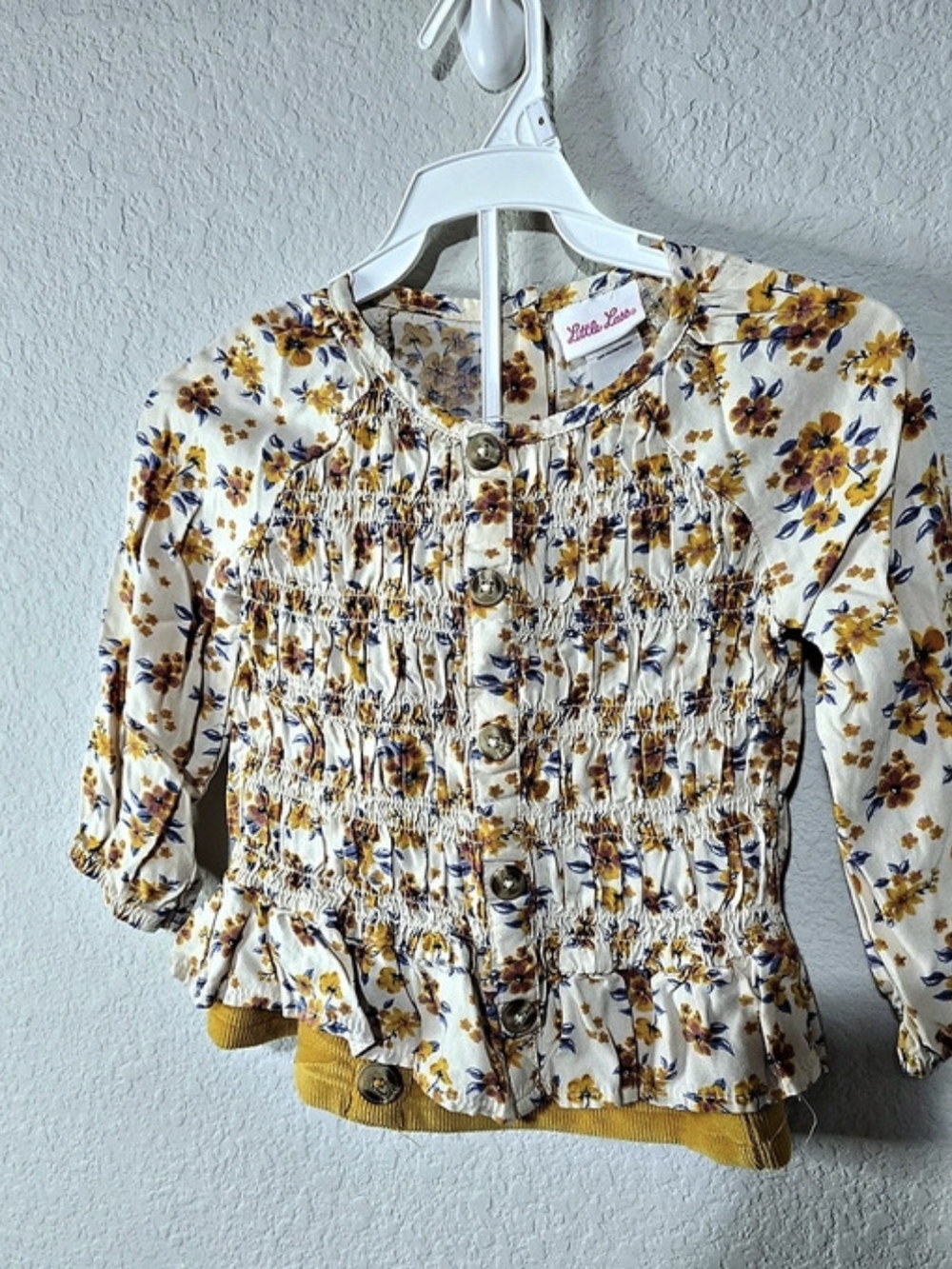 Little Lass Girls Floral Matching Set Size 5 Like New